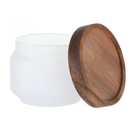 250ml Sublimation Glass Storage Jar with Wooden Lid - Frosted