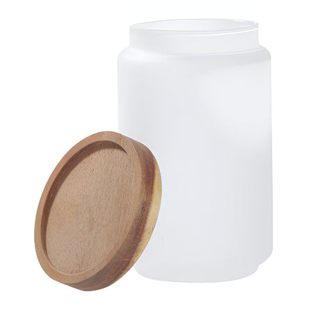 750ml Sublimation Glass Storage Jar with Wooden Lid - Frosted