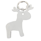 MDF Sublimation Reindeer Keyring with Metal Split Ring, pack of 10
