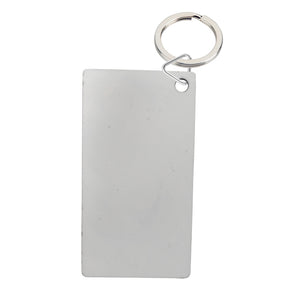 MDF Sublimation Rectangle Keyring with Metal Split Ring, pack of 10
