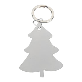 MDF Sublimation Christmas Tree Keyring with Metal Split Ring, pack of 10