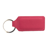 Pink Engravable PU Leather Keyring, Rectangle