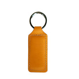 Yellow Engravable PU Leather Keyring, Rectangle