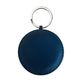 Navy Engravables, PU Leather, Keyring, Round, 5cm