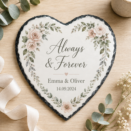 25cm x 20cm Heart Sublimation Photo Slate - Matt Finish