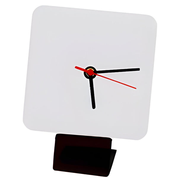 Horloge - MDF - Carrée - 12,7 cm Horloge de bureau avec support