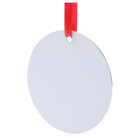 Ornaments - 10 x ALUMINIUM Double-Sided Hanging Ornament - Round (7.6cm)