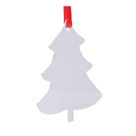 Ornements - 10 x Ornement suspendu double face en ALUMINIUM - Arbre (8,3 cm x 10,1 cm) 