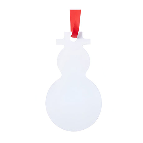 Ornements - 10 x Ornement suspendu double face en ALUMINIUM - BONHOMME DE NEIGE (6 cm x 10,6 cm) 