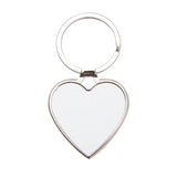 Sublimation Metal Keyrings, Hanging Heart, pack of 10