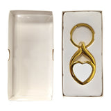 10 x Yellow Gold Sublimation Metal Keyrings - Heart Shape