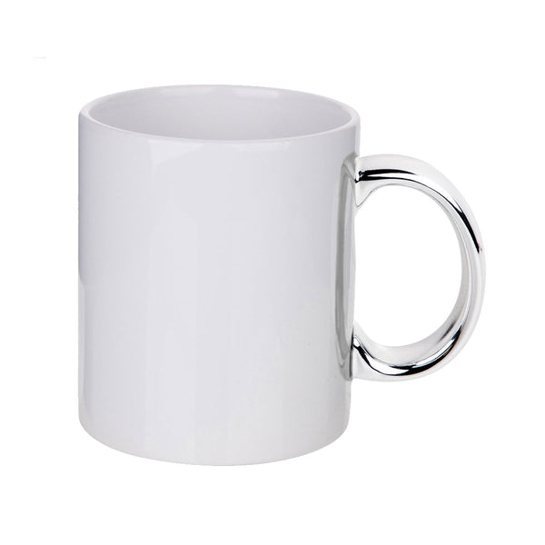 Mugs - 36 x 11oz - White Sublimation Mugs with SILVER Handle
