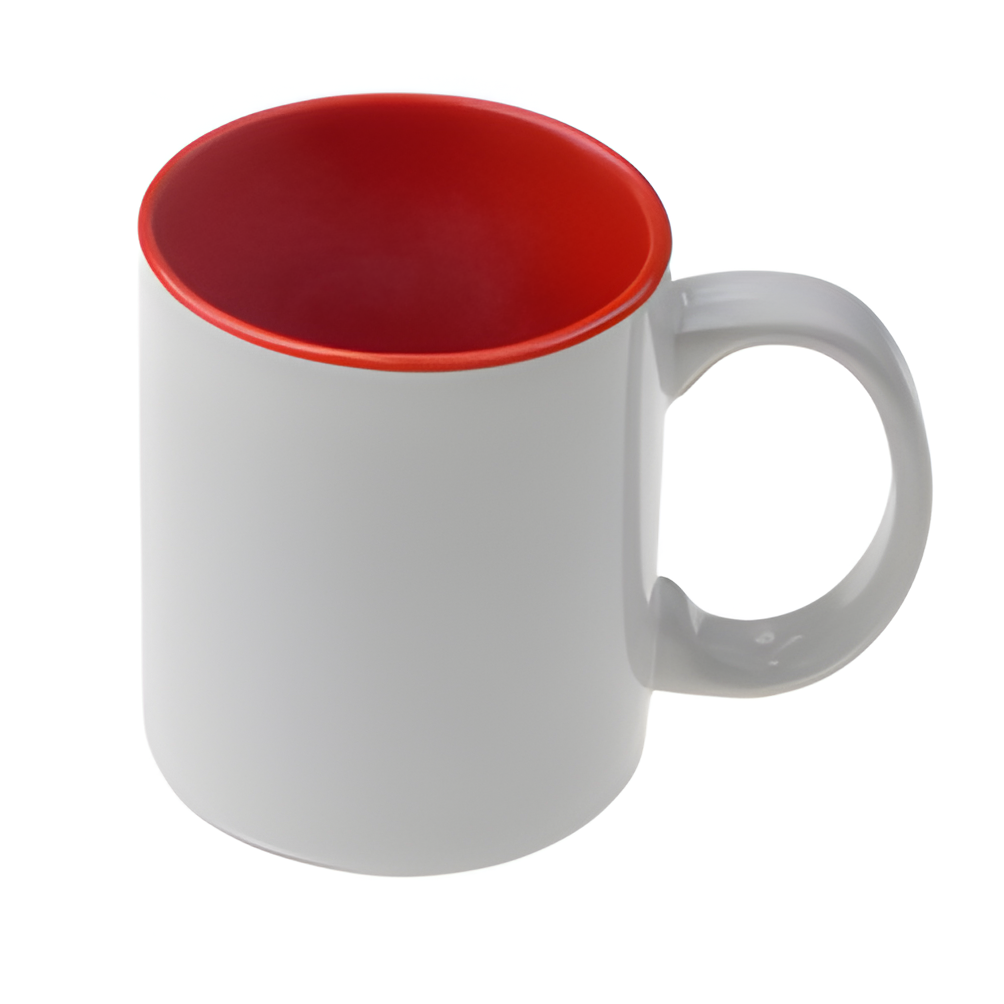 Mugs - 11oz - Two Tone Coloured Mugs - Red