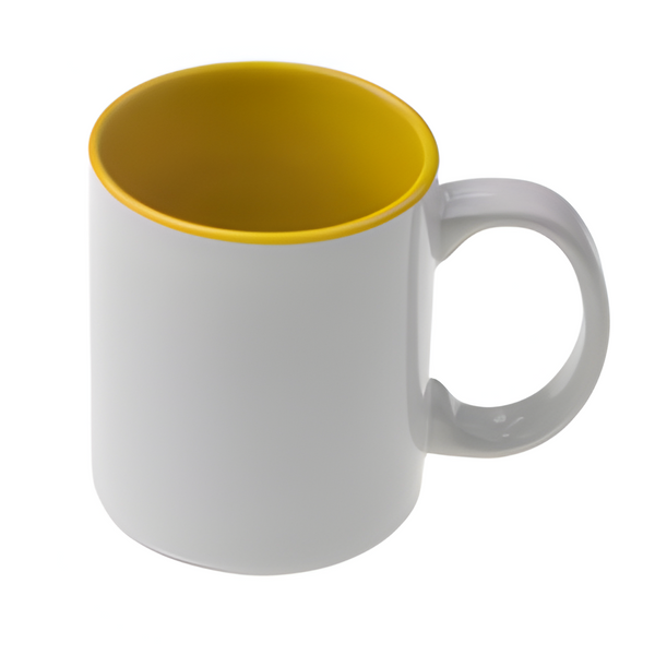 Mugs - 11oz - Two Tone Coloured Mugs - Yellow