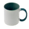 Mugs - 11oz - Inner and Handle Coloured - Dark Green