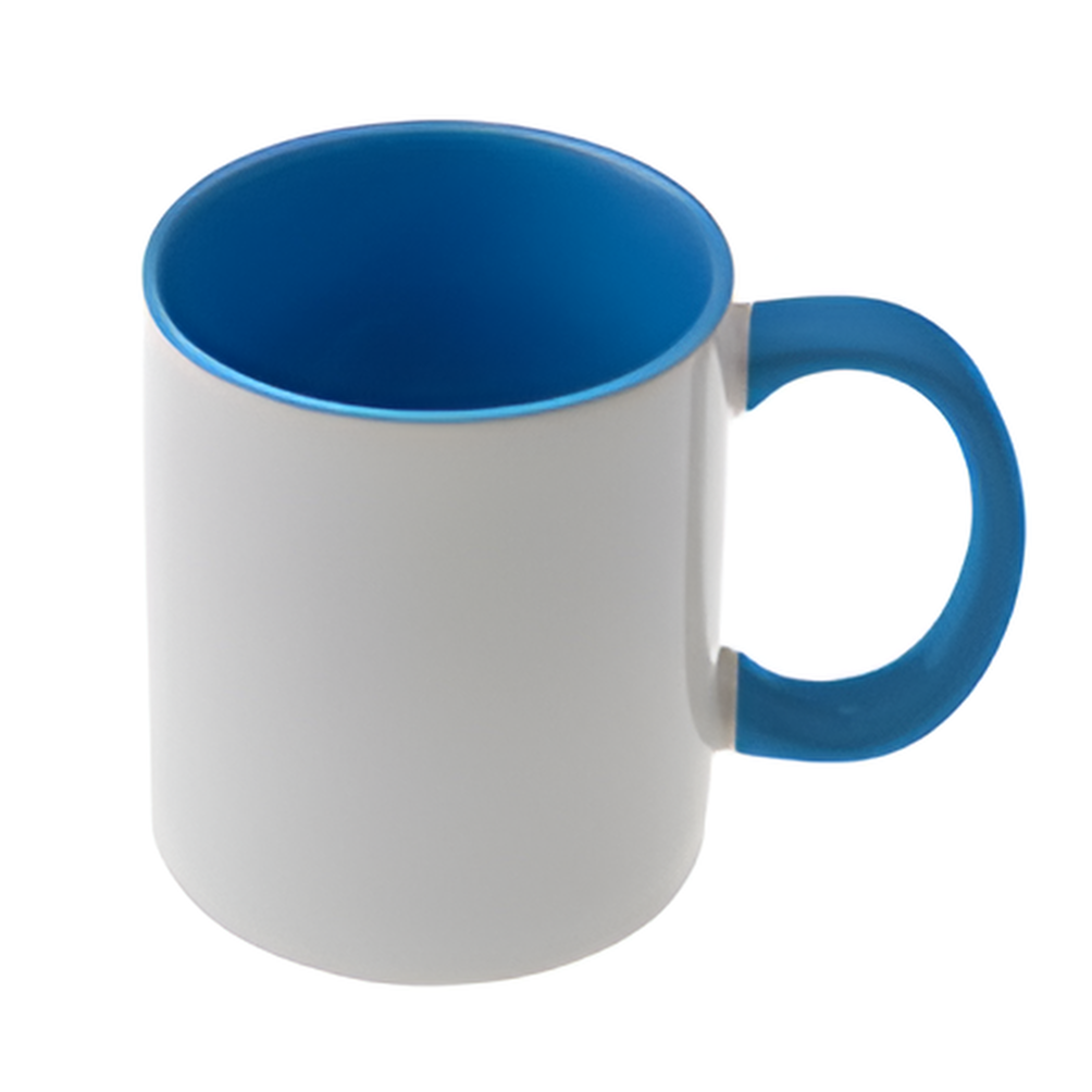 Mugs - 11oz - Inner and Handle Coloured - Light Blue