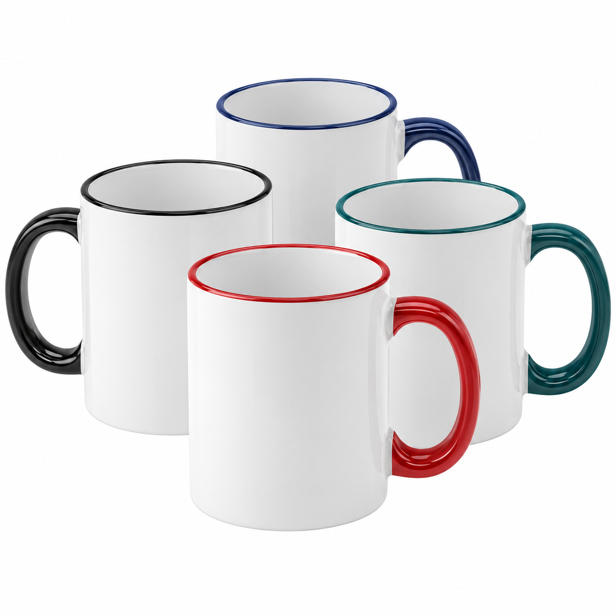 11oz Sublimation Mugs with Coloured Rim & Handle