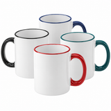 11oz Sublimation Mugs with Coloured Rim & Handle