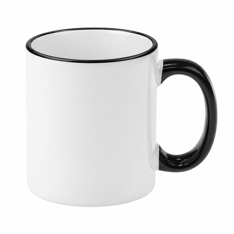11oz Sublimation Mugs with Coloured Rim & Handle