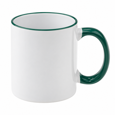 11oz Sublimation Mugs with Coloured Rim & Handle