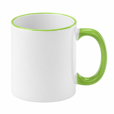 11oz Sublimation Mugs with Coloured Rim & Handle