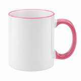 11oz Sublimation Mugs with Coloured Rim & Handle