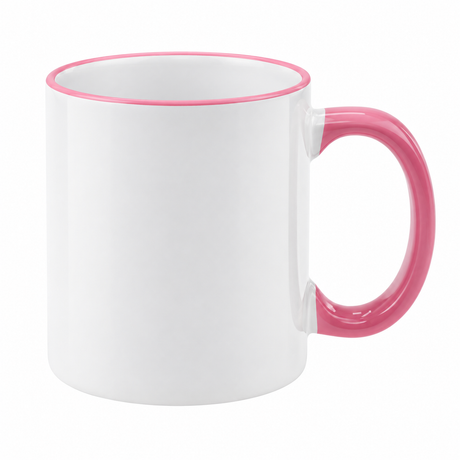 11oz Sublimation Mugs with Coloured Rim & Handle
