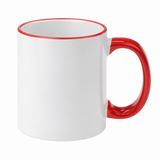 11oz Sublimation Mugs with Coloured Rim & Handle