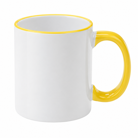 11oz Sublimation Mugs with Coloured Rim & Handle