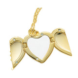 Sublimation Heart Angel Wings Necklace - Gold