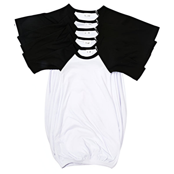 Apparel - Pack of 10 x Baby Nightdress - Long Sleeves - Raglan - BLACK - Longforte Trading Ltd