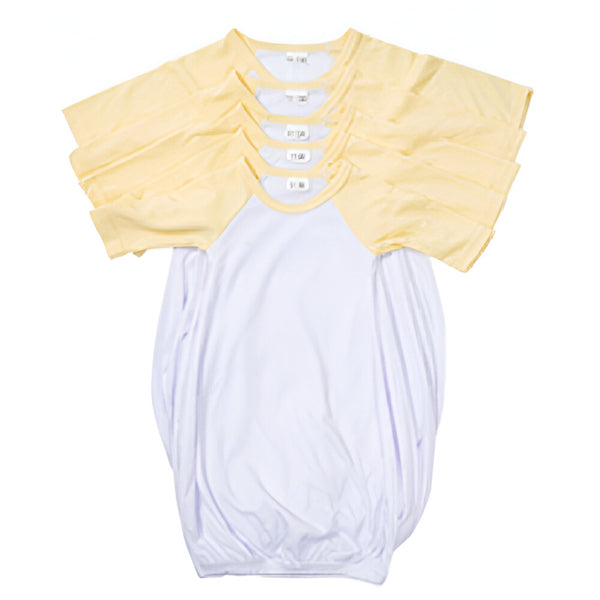Apparel - Pack of 10 x Baby Nightdress - Long Sleeves - Raglan - YELLOW - Longforte Trading Ltd