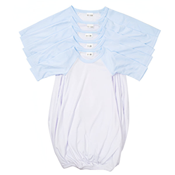 Apparel - Pack of 10 x  Baby Nightdress - Long Sleeves - Raglan - LIGHT BLUE
