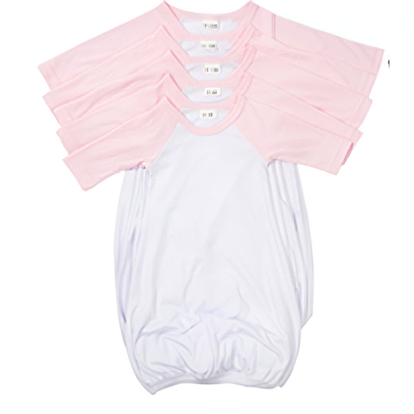 Apparel - Pack of 10 x Baby Nightdress - Long Sleeves - Raglan - PINK - Longforte Trading Ltd