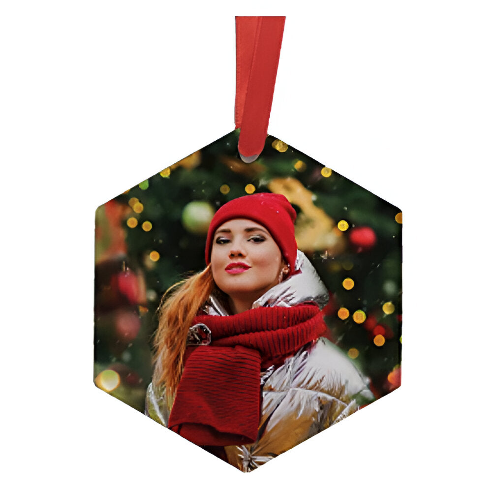 Sublimation Ornament - 10 x ACRYLIC - HEXAGON - 7.6cm