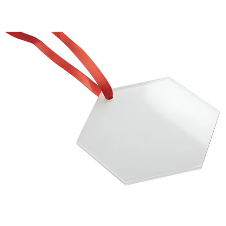 Sublimation Acrylic Ornament - Hexagon - 7.6cm - Pack of 10