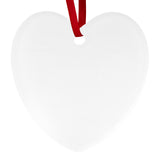 Sublimation Acrylic Ornament, Heart, 7.6cm x 7.6cm, pack of 10
