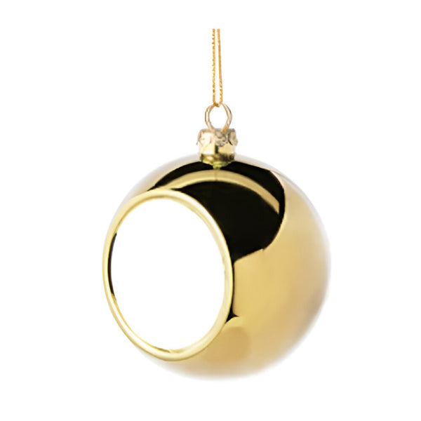 Ornamente - Weihnachtskugel mit bedruckbarem Einsatz - Hochglanz-Gold-Finish
