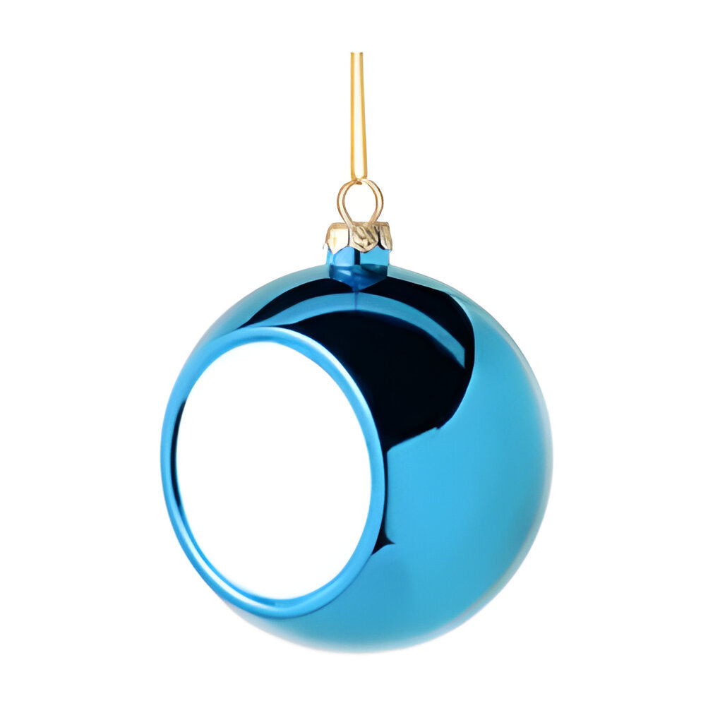 Ornamente - Weihnachtskugel mit bedruckbarem Einsatz - Hellblau