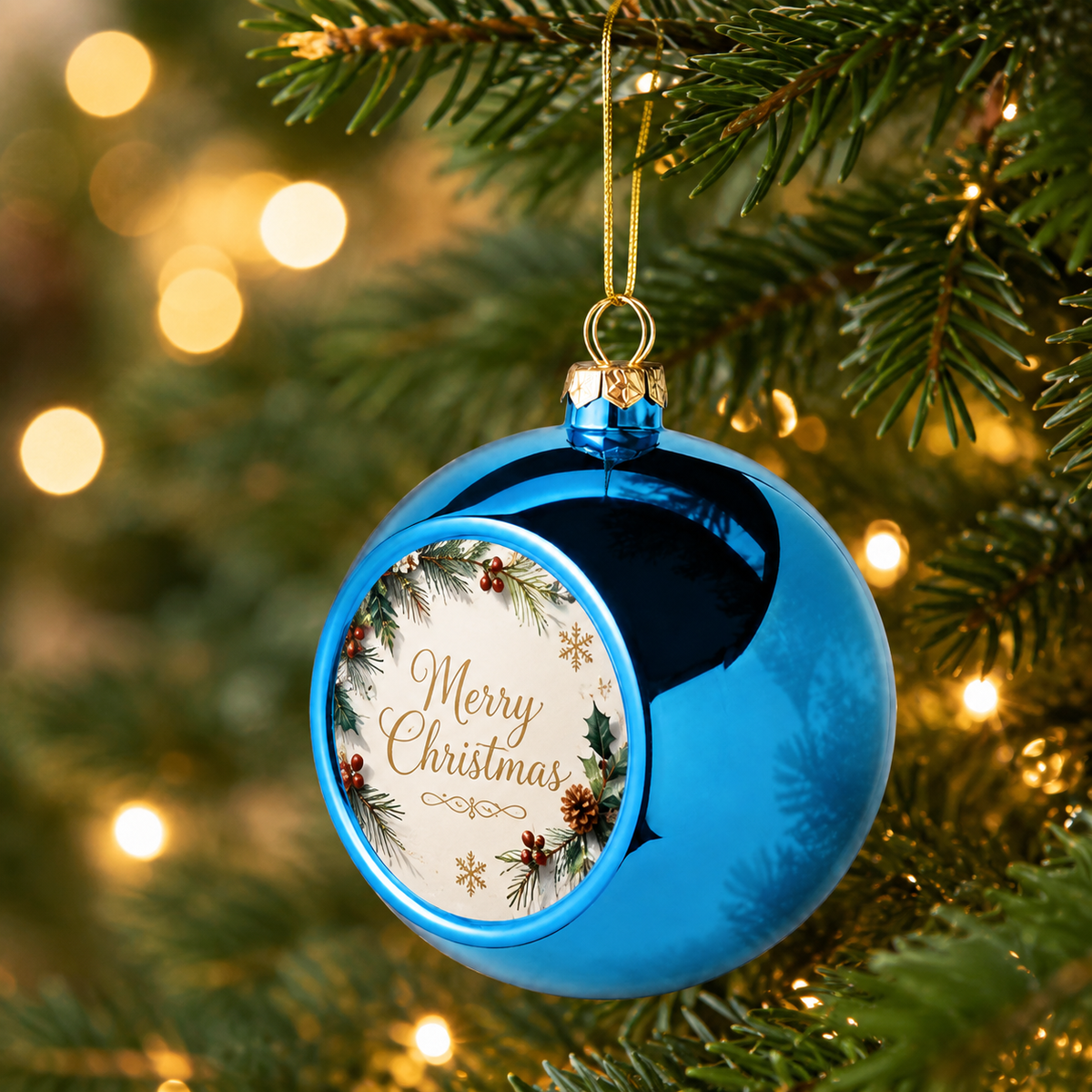 Sublimation Christmas Baubles - Mirror Blue Finish