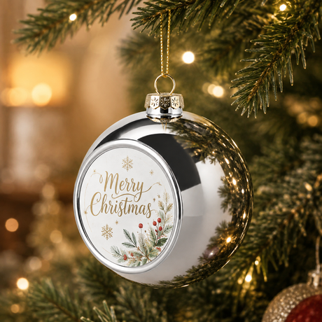 Sublimation Christmas Baubles - Mirror Silver Finish