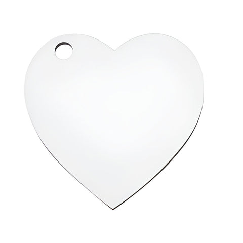 Ornaments - 10 x MDF Hanging Ornament with Red Ribbon - Heart