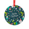 Ornaments - 10 x MDF Hanging Ornament with Red Ribbon - 5cm x 5cm - Round