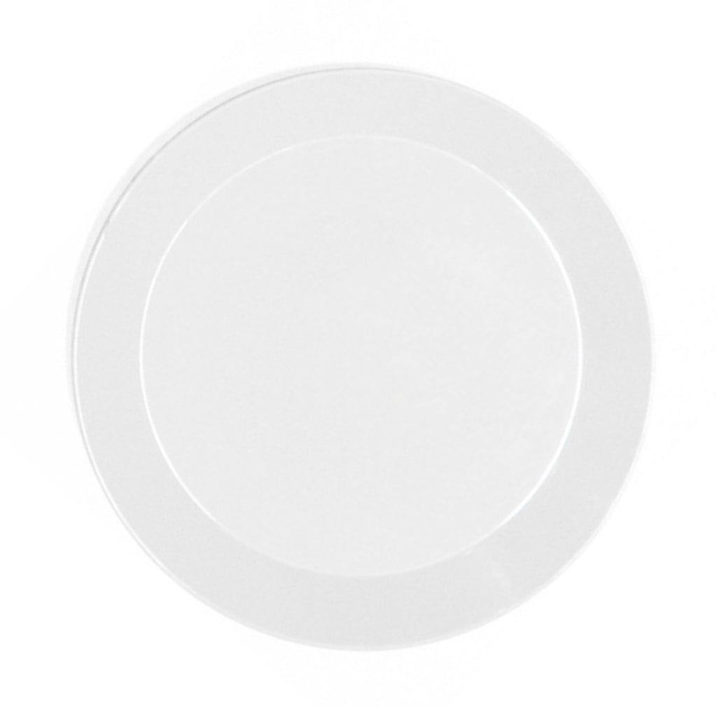 CARTON COMPLET - Assiettes en polymère incassables pour enfants de 80 x 7,5 pouces - Blanc