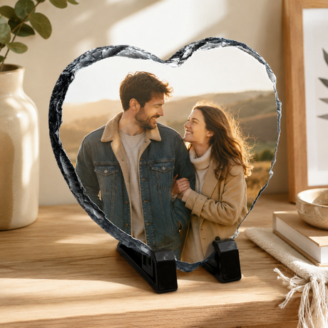20cm x 20cm Heart Sublimation Photo Slate - Glossy Finish