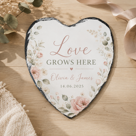 25cm x 20cm Heart Sublimation Photo Slate - Glossy Finish