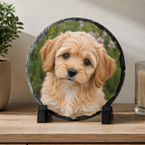 15cm Round Sublimation Photo Slate - Glossy Finish