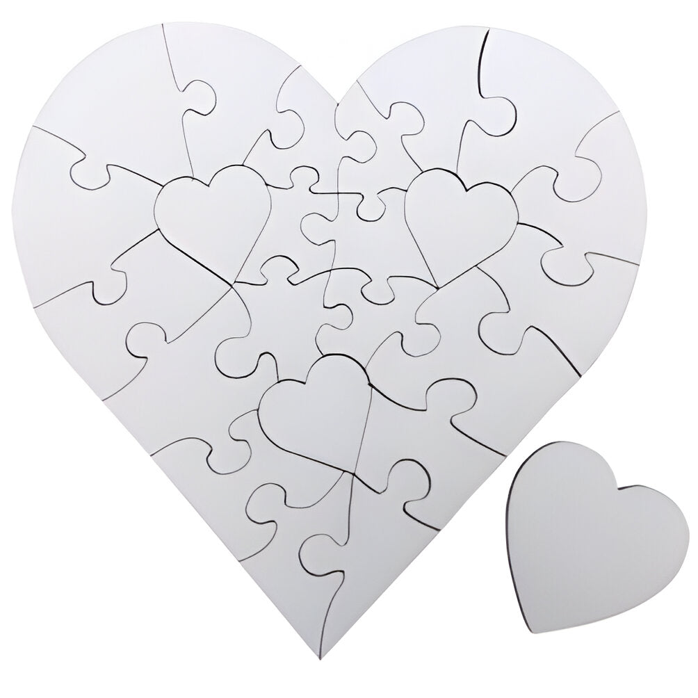 Jigsaw Puzzles - MDF - Heart - 24pcs 17cm x 17cm