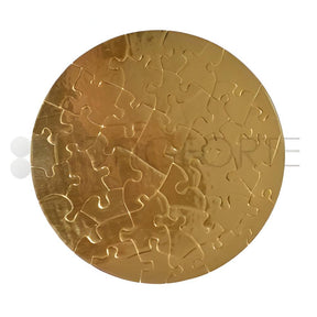 Gold Sublimation Jigsaw Puzzle, Cardboard, Round