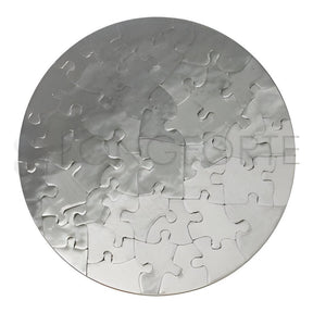 Silver Sublimation Jigsaw Puzzle, Cardboard, Round